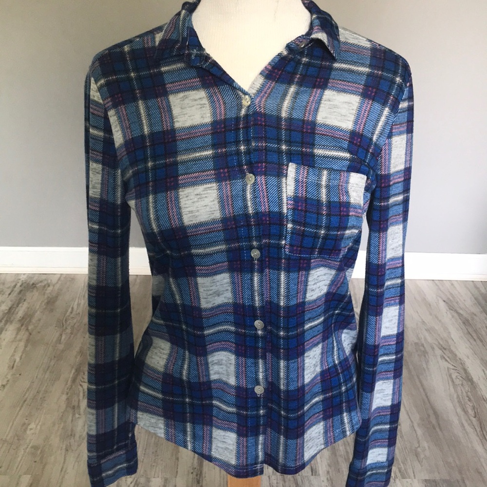 Blue Gray And Purple Flannel
